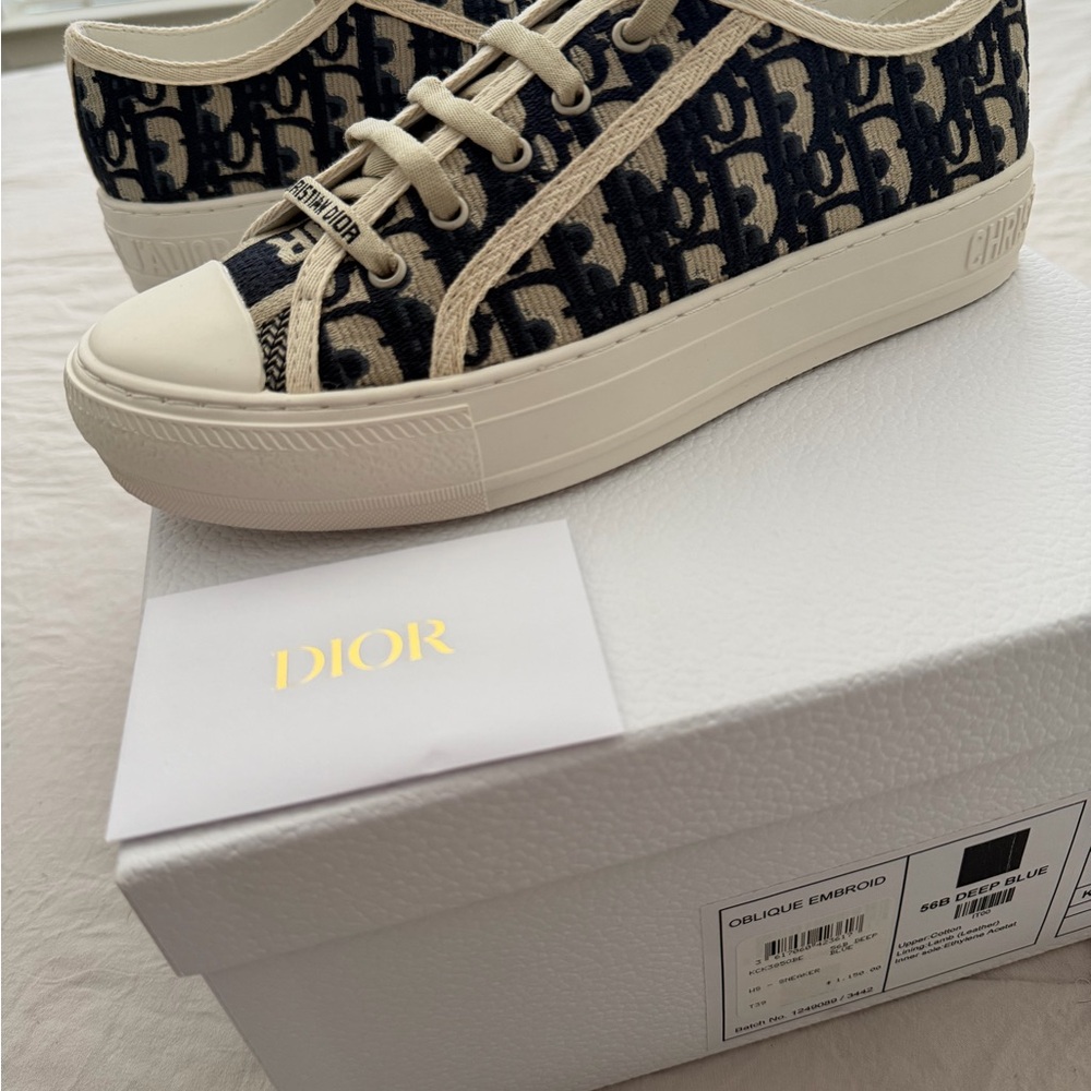Dior Navy and Cream Canvas Sneakers